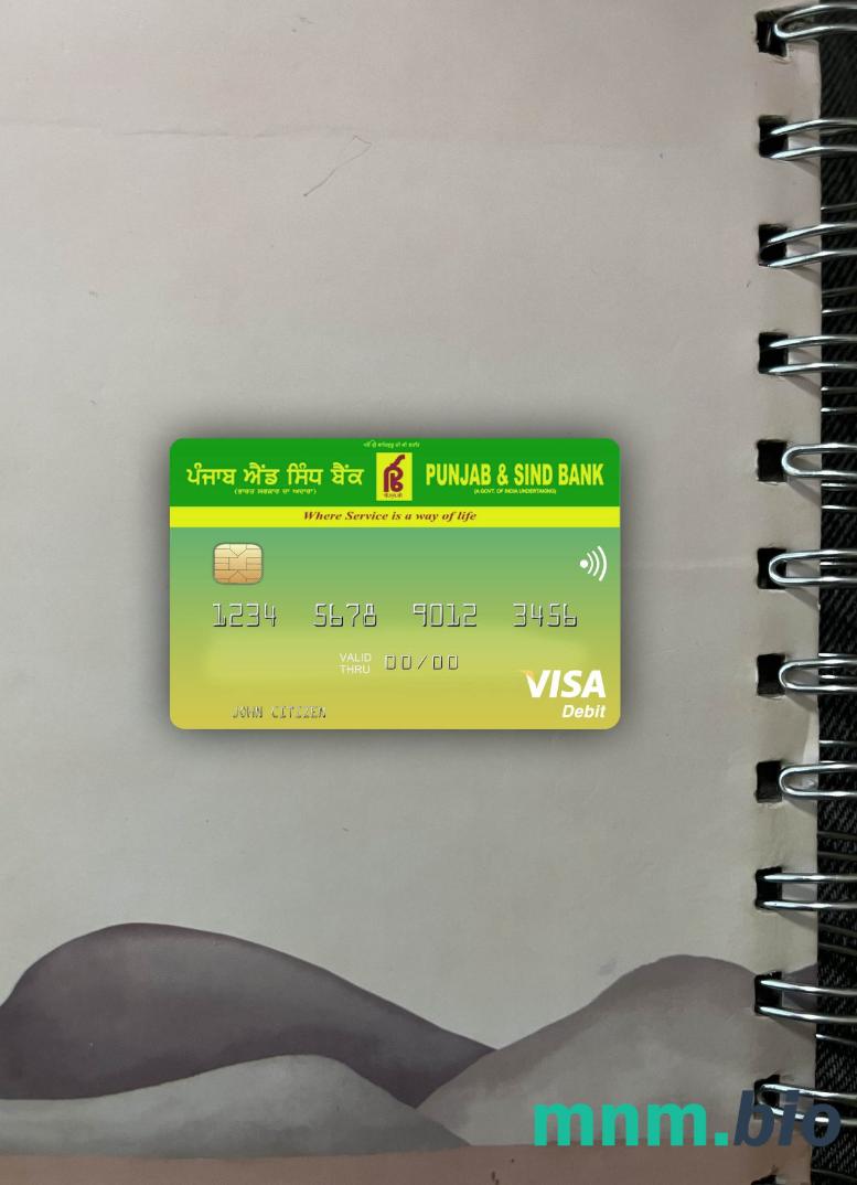 India Punjab and Sind bank visa wygląd fotograficzny skan PSD + zdjęcie